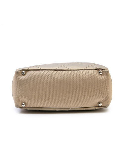 CHANEL Biarritz bag in gold beige quilted canvas