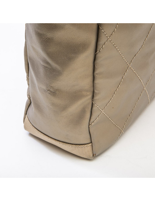 CHANEL Biarritz bag in gold beige quilted canvas