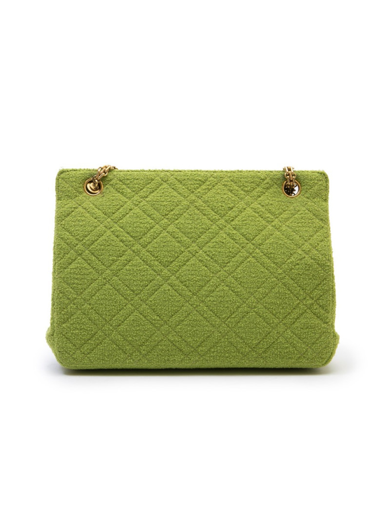 CHANEL vintage bag in anise green terry cloth