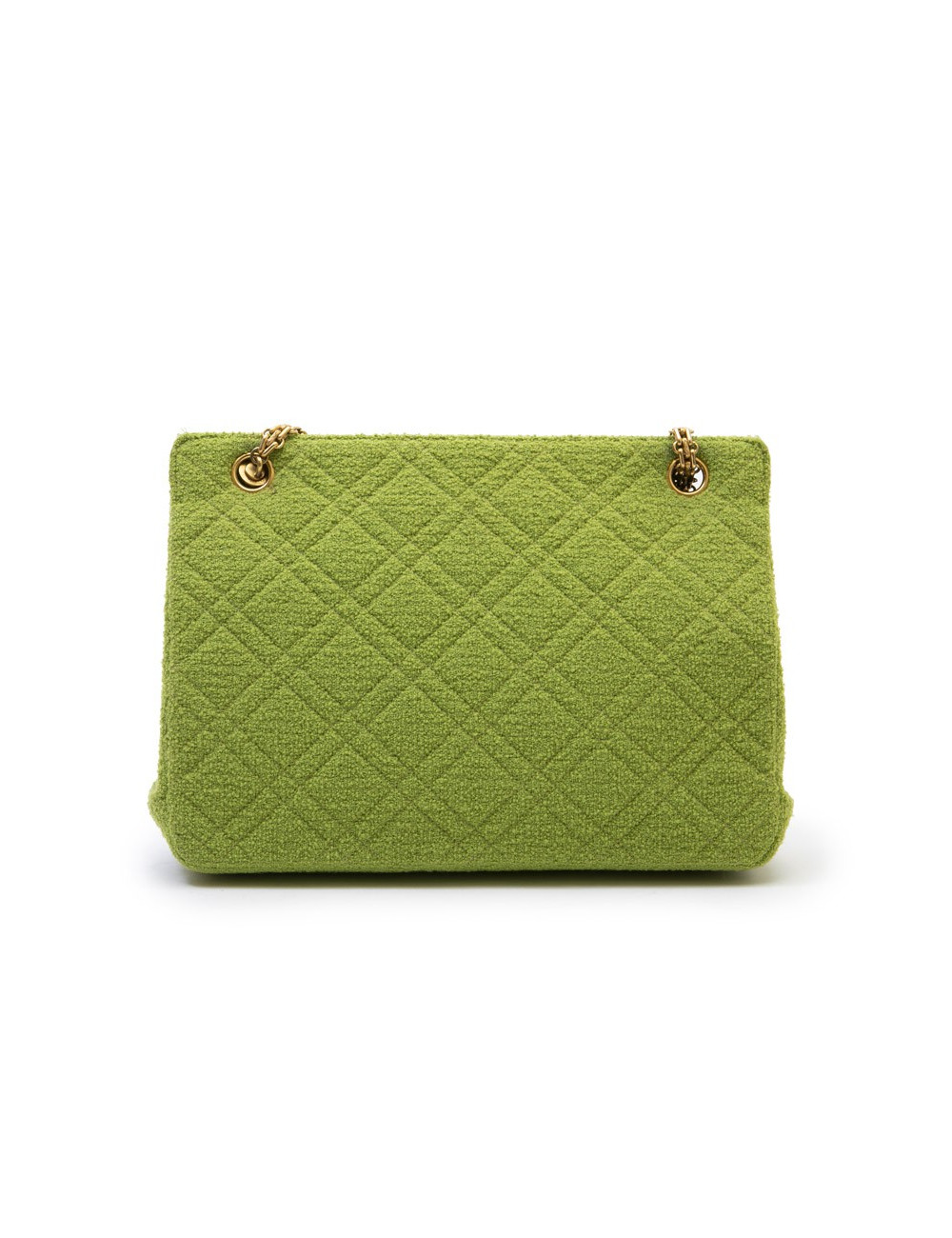 Sac CHANEL en tissu éponge vert anis Vintage