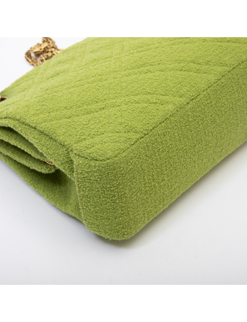 CHANEL vintage bag in anise green terry cloth