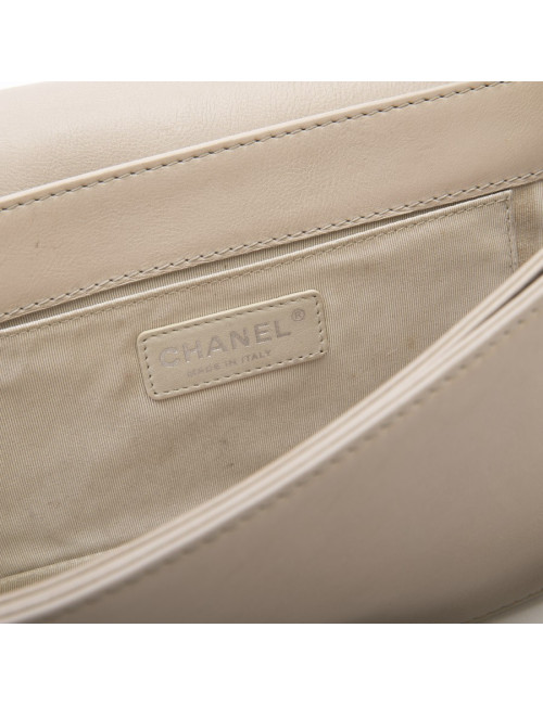 CHANEL boy bag in beige leather