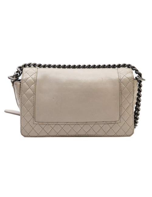 CHANEL boy bag in beige leather
