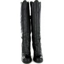 Boots with PomPoms in black leather ROCHAS T38