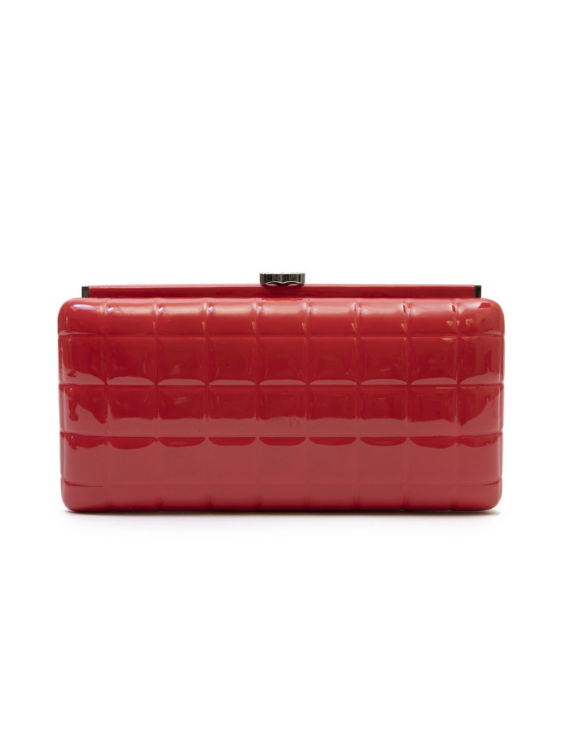 Clutch CHANEL cuir verni rouge
