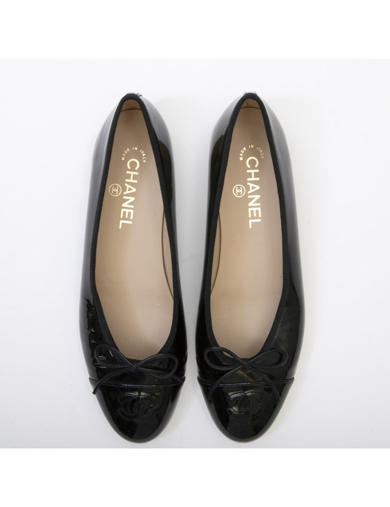 CHANEL ballerinas in black patent leather size 39.5