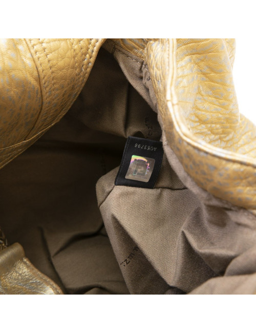 Sac FENDI modèle spy moyen cuir metallisé doré et argenté 