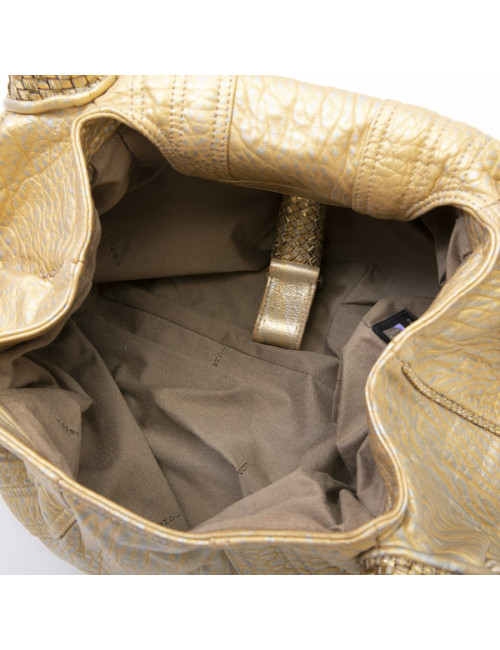 Sac FENDI modèle spy moyen cuir metallisé doré et argenté 