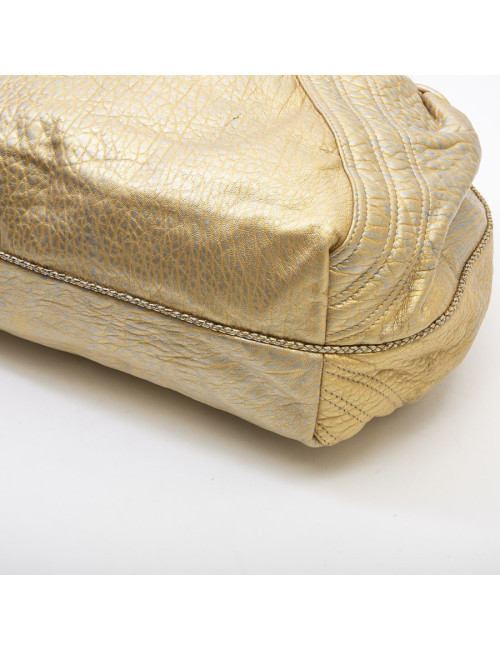 Sac FENDI modèle spy moyen cuir metallisé doré et argenté 