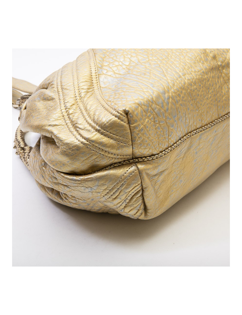 Sac FENDI modèle spy moyen cuir metallisé doré et argenté 