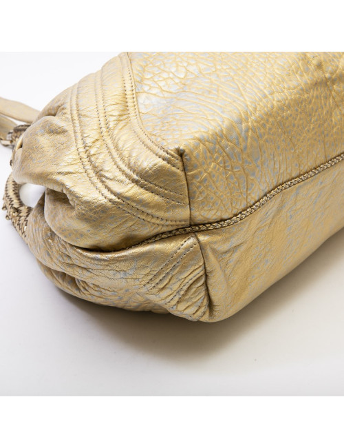 Sac FENDI modèle spy moyen cuir metallisé doré et argenté 