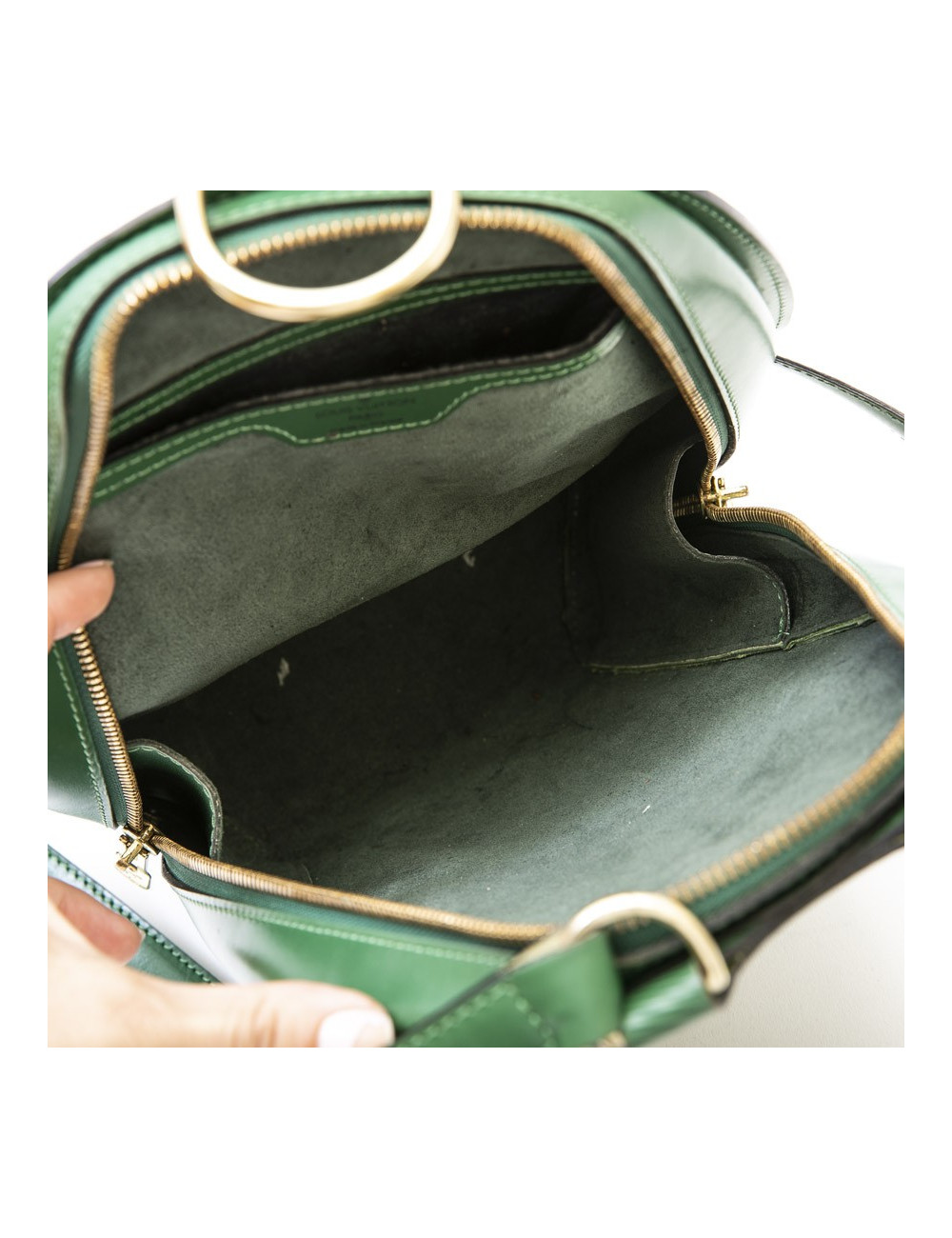 Sac à dos LOUIS VUITTON cuir épi vert