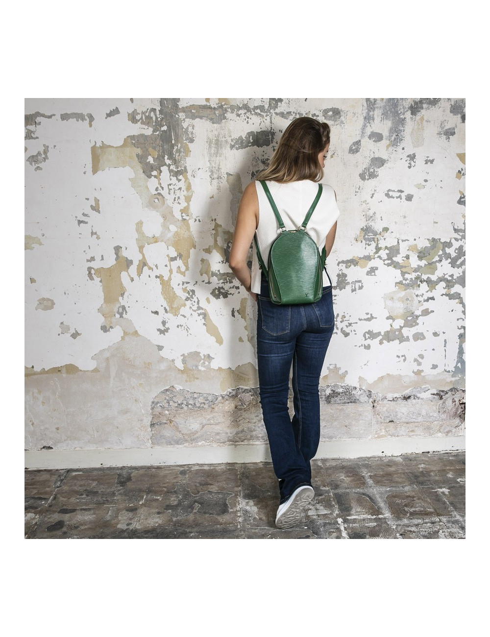 LOUIS VUITTON backpack in green epi leather