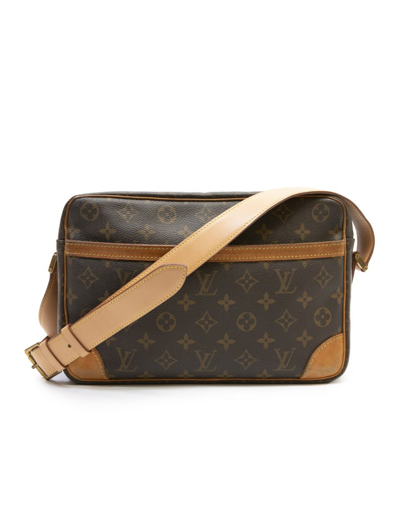 Sac besace bandoulière Louis Vuitton en toile monogram et cuir de veau