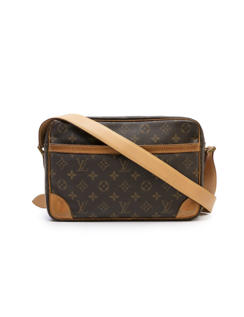 Sac besace bandoulière Louis Vuitton en toile monogram et cuir de veau