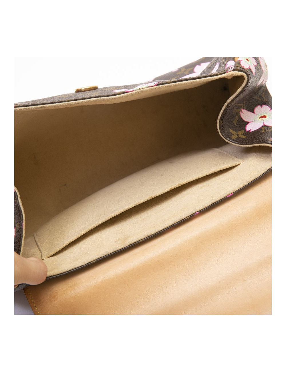Sac LOUIS VUITTON "cherry blossom" Takashi Murakami toile Monogram marron fleurs roses