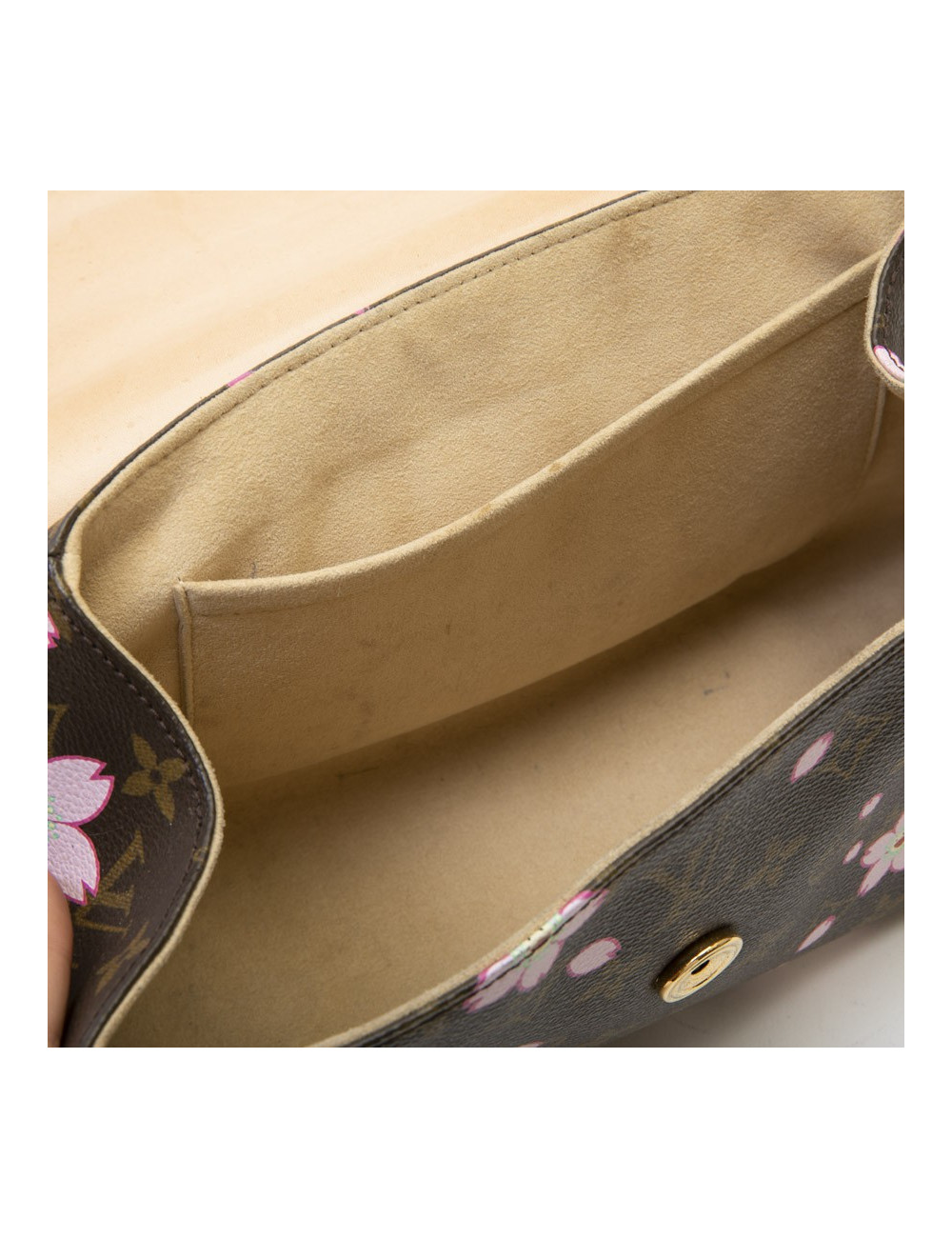 Sac LOUIS VUITTON "cherry blossom" Takashi Murakami toile Monogram marron fleurs roses