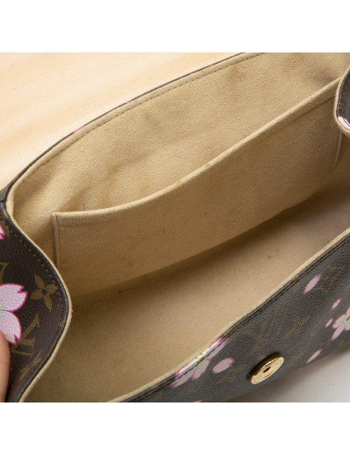 Sac LOUIS VUITTON "cherry blossom" Takashi Murakami toile Monogram marron fleurs roses