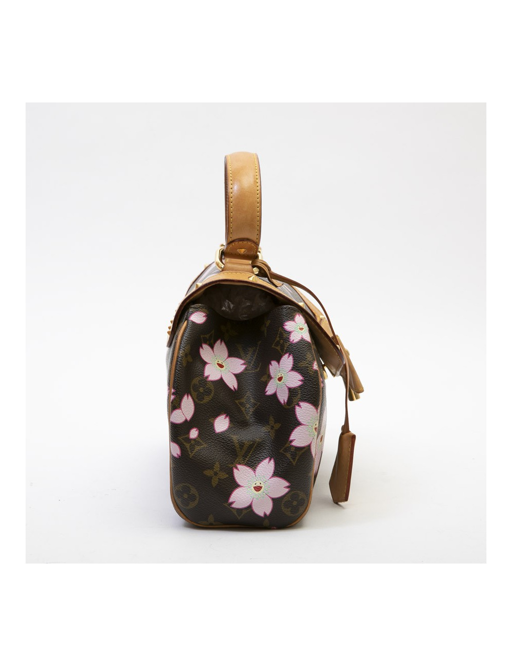Sac LOUIS VUITTON "cherry blossom" Takashi Murakami toile Monogram marron fleurs roses