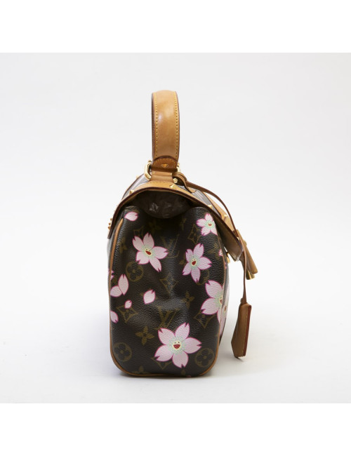 Sac LOUIS VUITTON "cherry blossom" Takashi Murakami toile Monogram marron fleurs roses