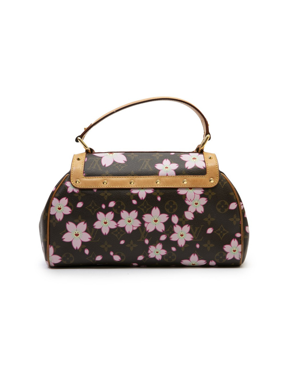 Sac LOUIS VUITTON "cherry blossom" Takashi Murakami toile Monogram marron fleurs roses