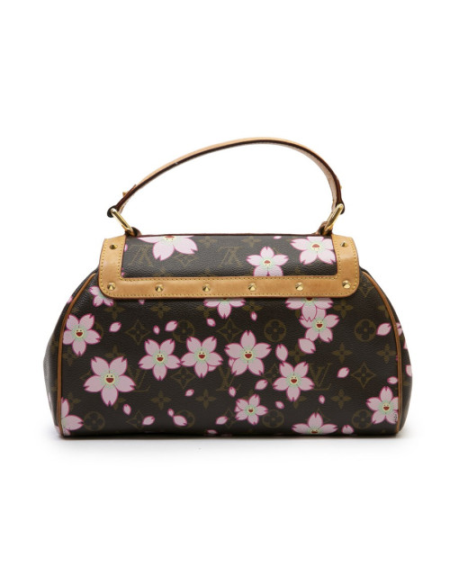 Sac LOUIS VUITTON "cherry blossom" Takashi Murakami toile Monogram marron fleurs roses