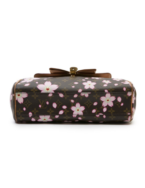Sac LOUIS VUITTON "cherry blossom" Takashi Murakami toile Monogram marron fleurs roses