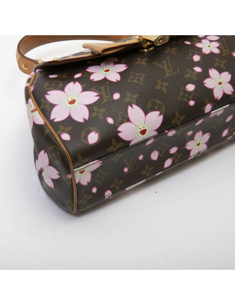 Sac LOUIS VUITTON "cherry blossom" Takashi Murakami toile Monogram marron fleurs roses
