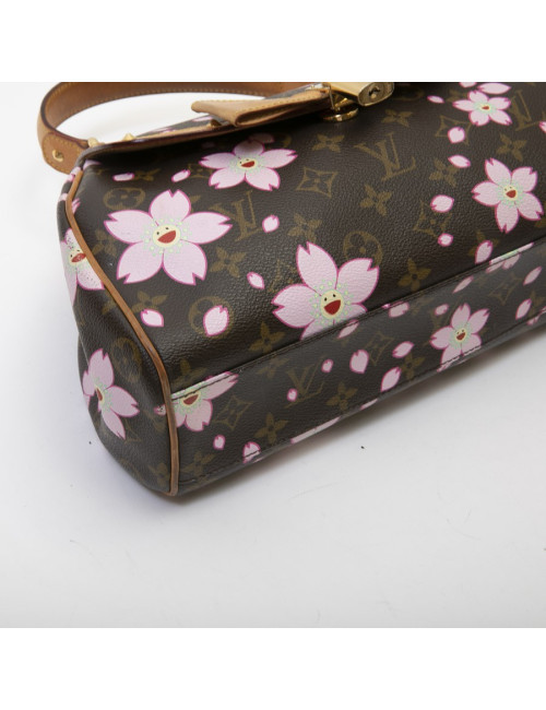 Sac LOUIS VUITTON "cherry blossom" Takashi Murakami toile Monogram marron fleurs roses