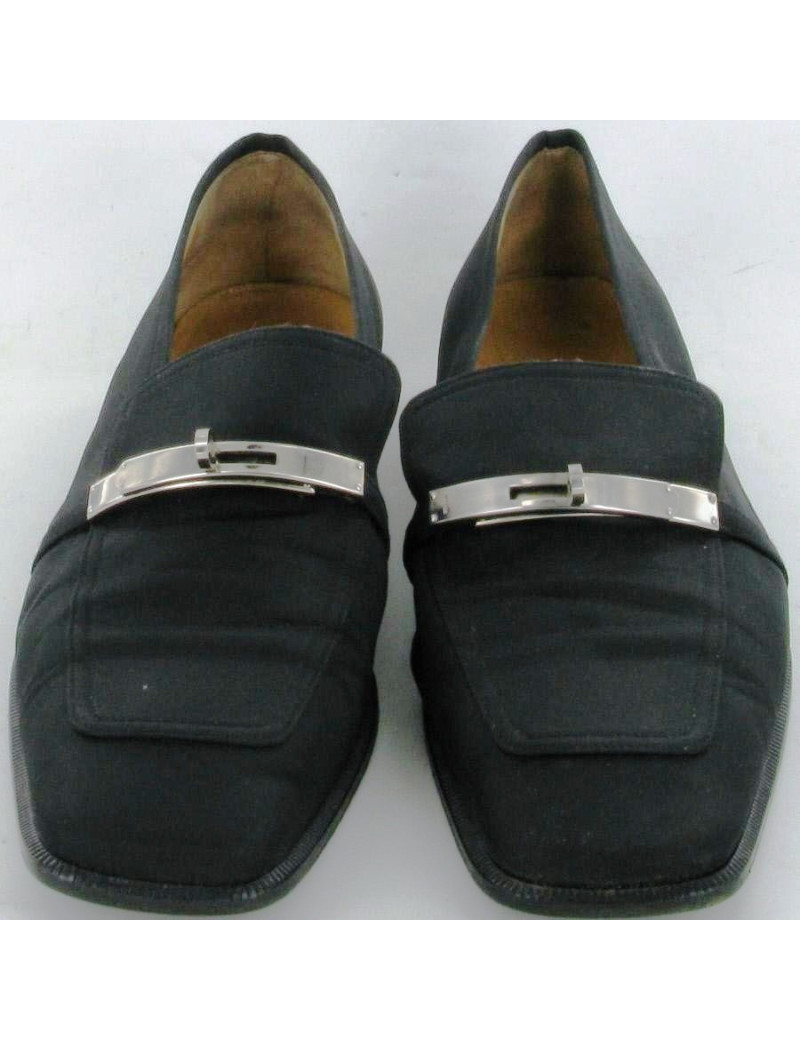 Mocassins HERMES Kelly noir T 38