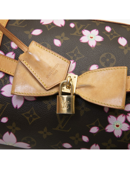 Sac LOUIS VUITTON "cherry blossom" Takashi Murakami toile Monogram marron fleurs roses