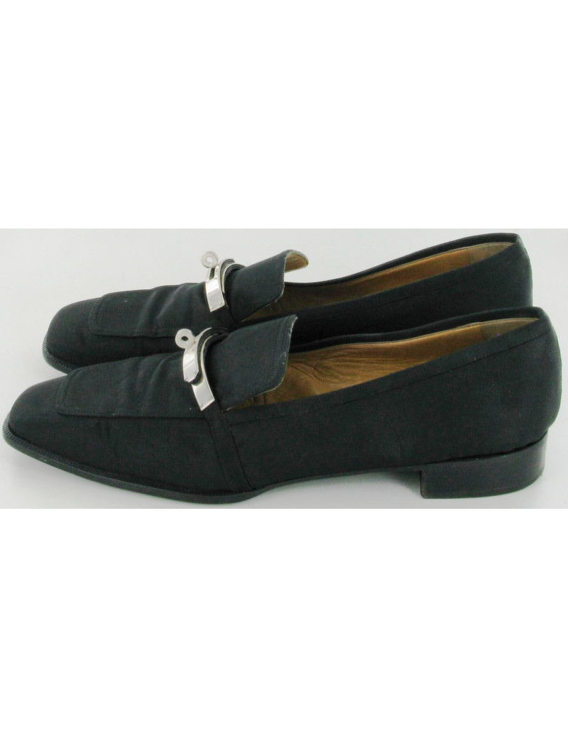 Mocassins HERMES Kelly noir T 38