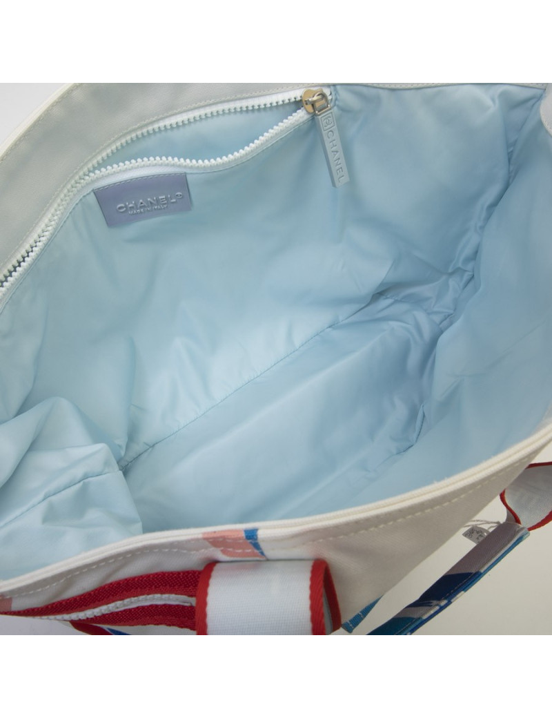 Sac de plage CHANEL en toile imprimé