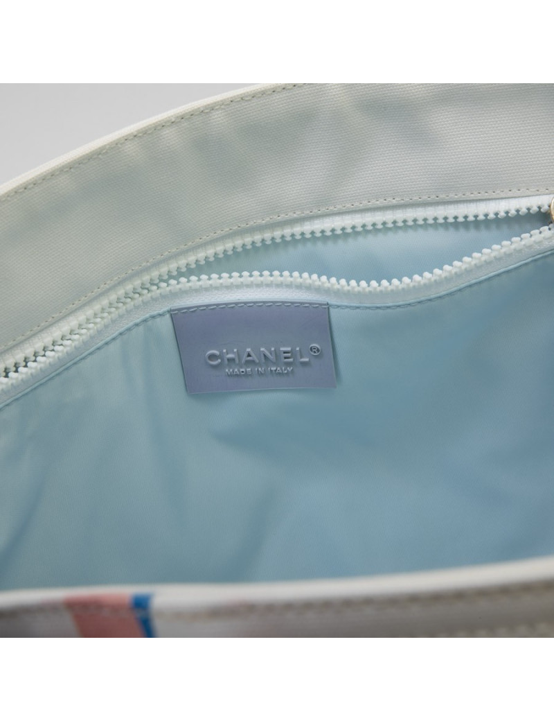 Sac de plage CHANEL en toile imprimé