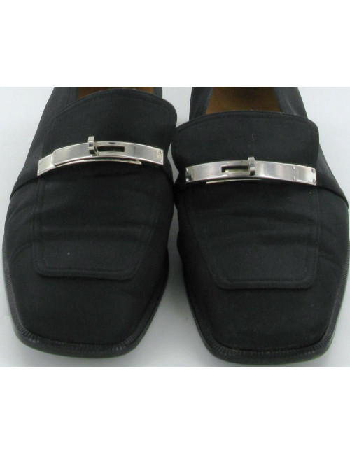 Mocassins HERMES Kelly noir T 38