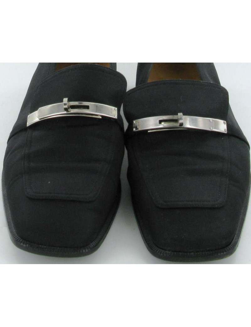 Mocassins HERMES Kelly noir T 38