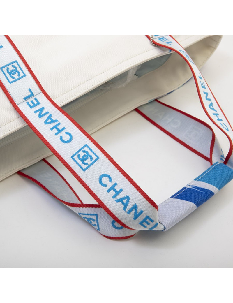 Sac de plage CHANEL en toile imprimé