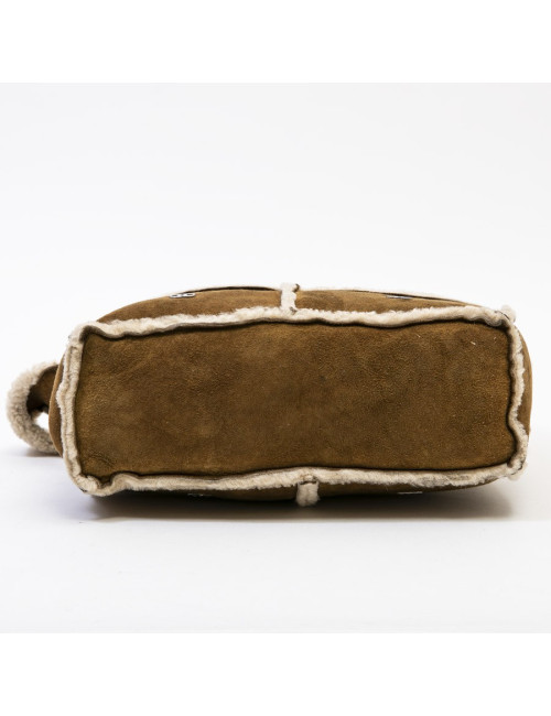 Sac CHANEL en peau retournée camel