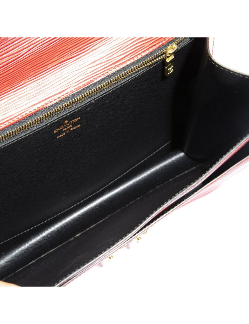 Sac cartable LOUIS VUITTON cuir épi rouge