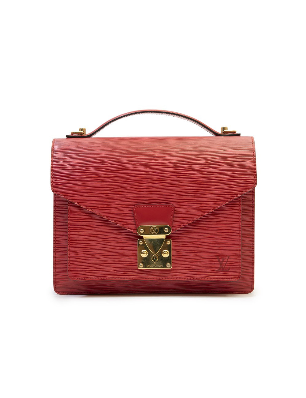 Sac cartable LOUIS VUITTON cuir épi rouge