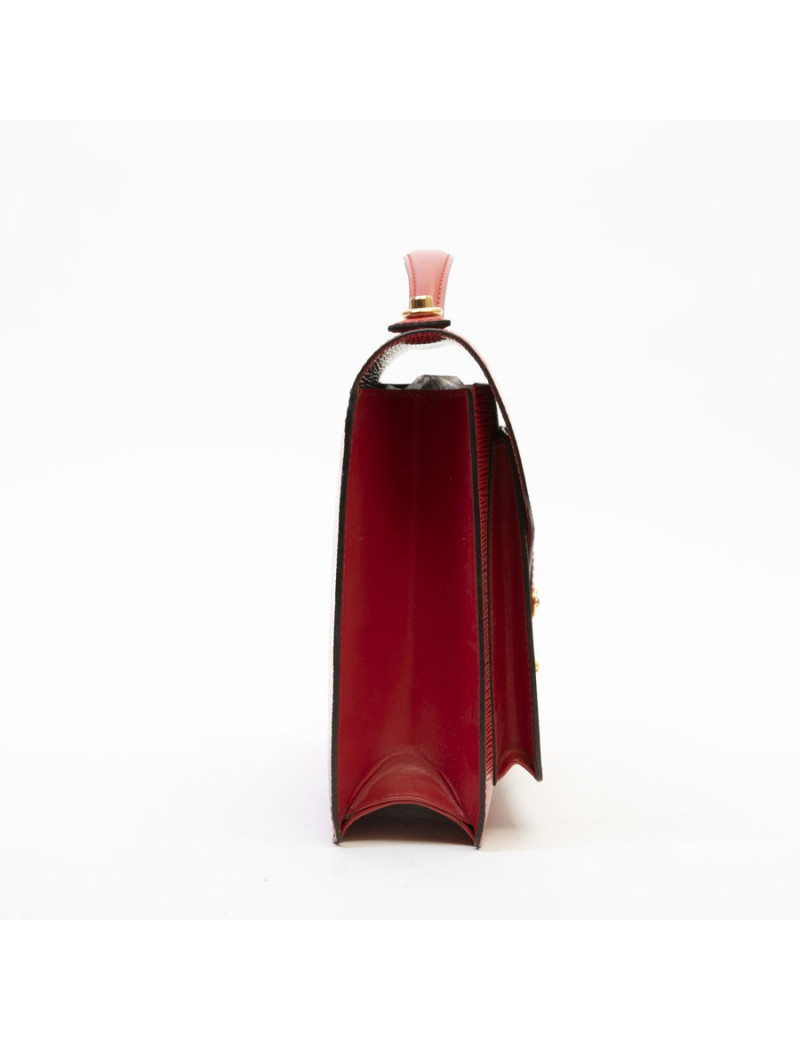 Sac cartable LOUIS VUITTON cuir épi rouge