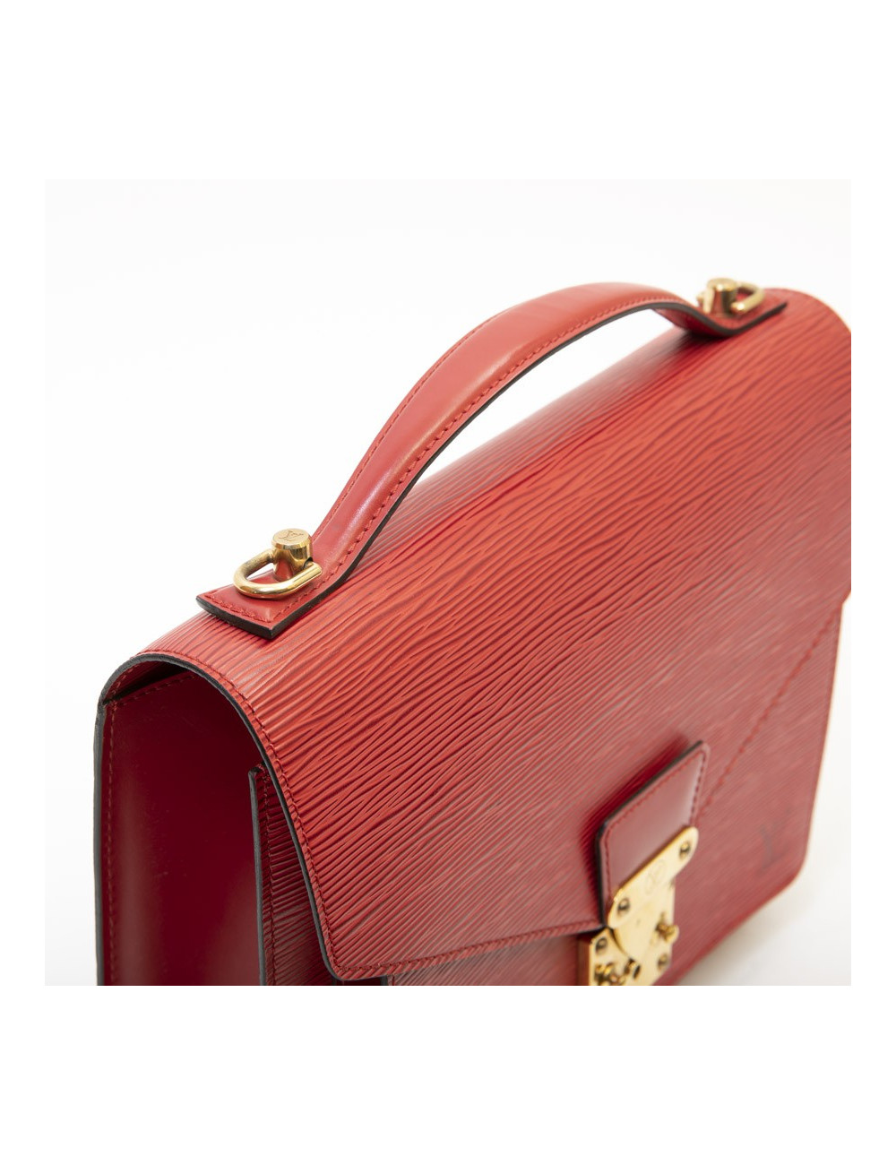 Sac cartable LOUIS VUITTON cuir épi rouge