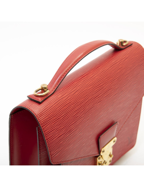 LOUIS VUITTON Monceau BB red epi leather bag