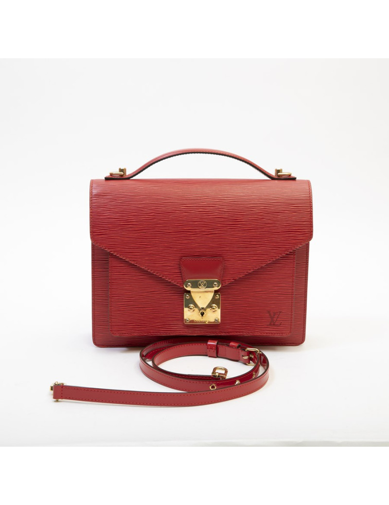 LOUIS VUITTON Monceau BB red epi leather bag