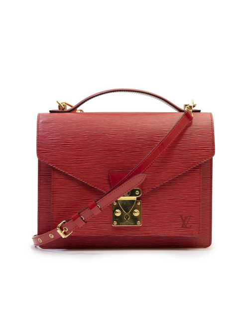 LOUIS VUITTON Monceau BB red epi leather bag
