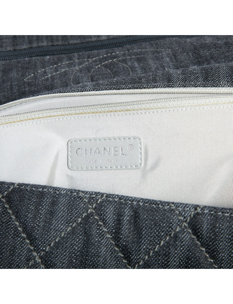 Sacoche CHANEL toile denim bleu