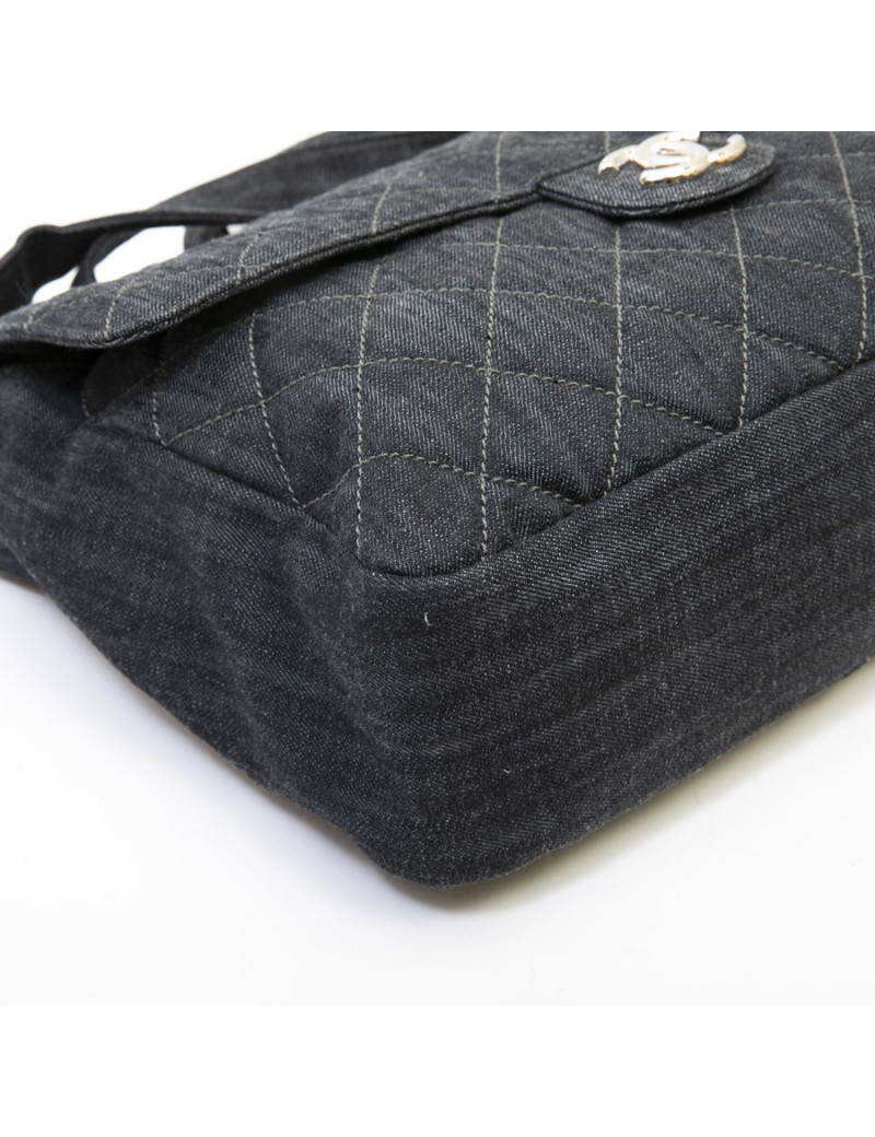 Sacoche CHANEL toile denim bleu