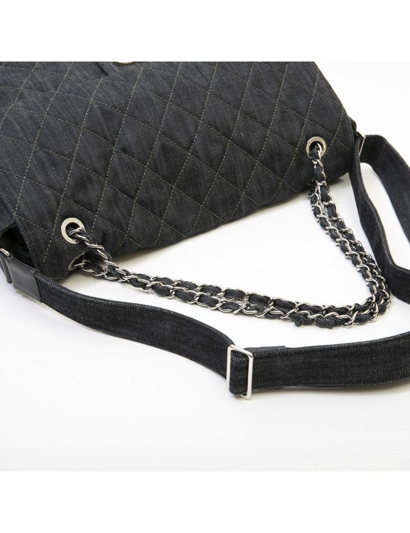 Sacoche CHANEL toile denim bleu