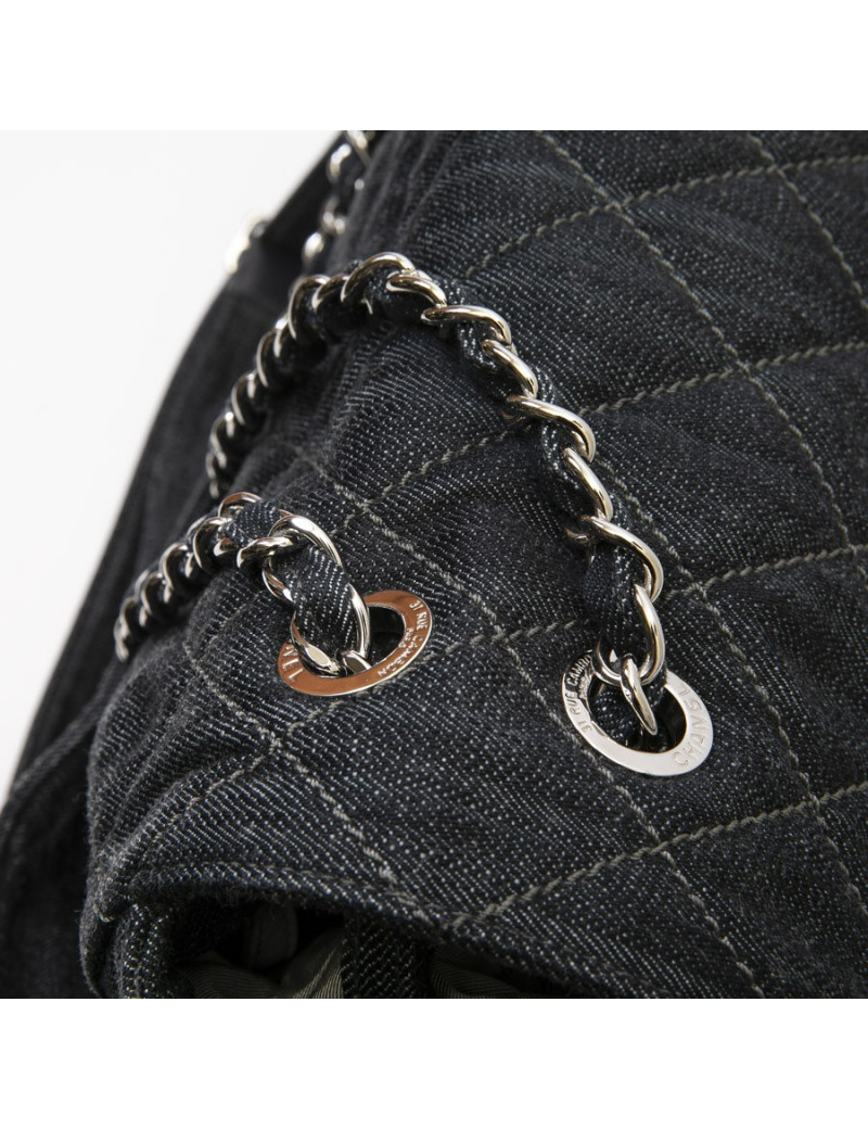 Sacoche CHANEL toile denim bleu