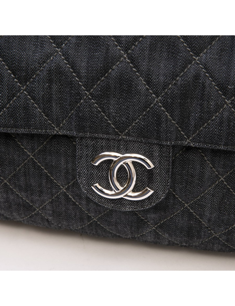 Sacoche CHANEL toile denim bleu